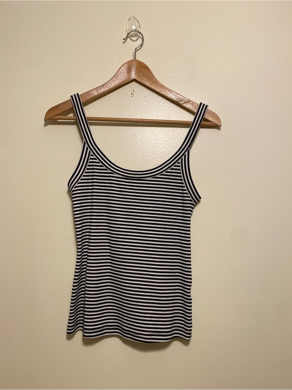 & Other Stories Black and White Striped Scoop Tank. Size XS